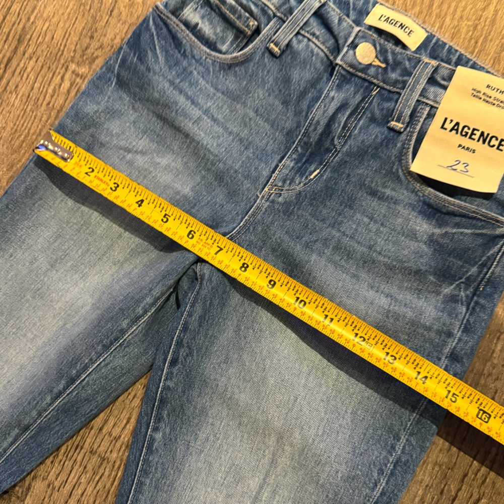 L’Agence Ruth High Rise Straight Jeans in Cowan. - Picture 12 of 14
